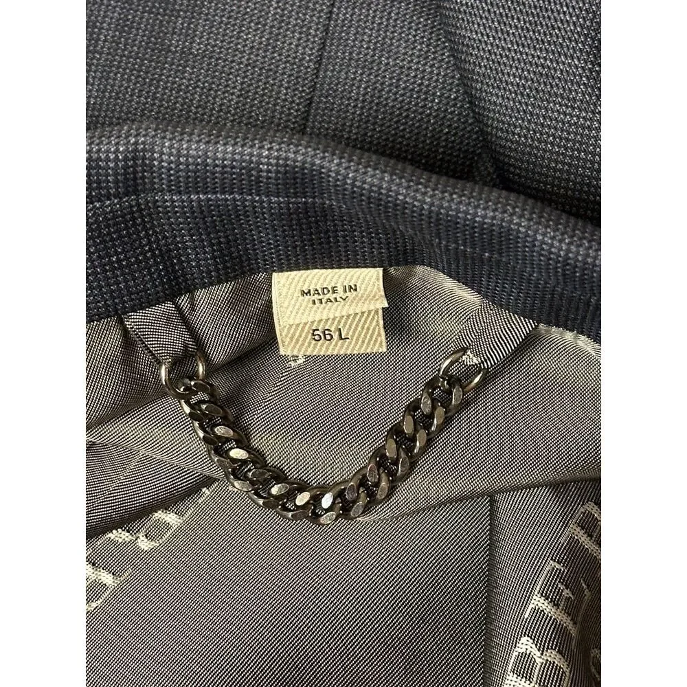Burberry London Collins 2 Button Dual Vented Blue Blazer 52L Made In Italy‎ Wool